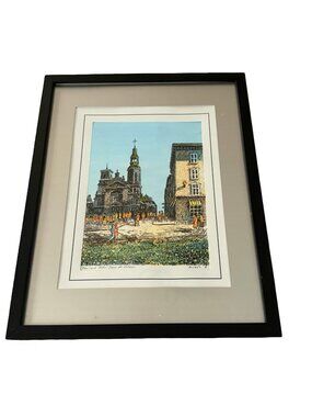 Vintage Juhani Arjasto Quebec City Framed Print Basilique Notre-Dame de Québec S